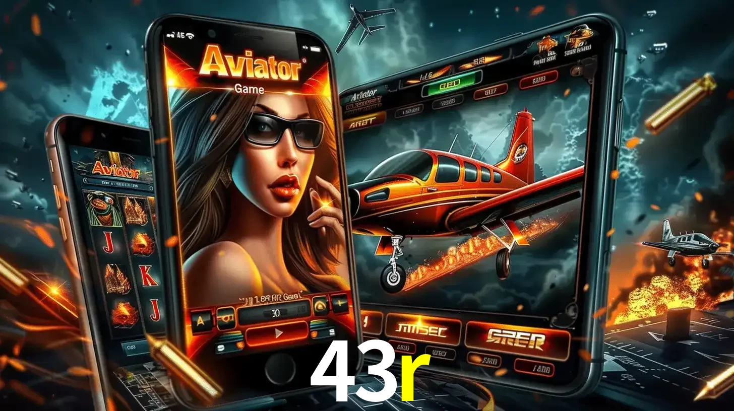 O popular jogo de apostas Aviator exibido em vários celulares e tablets, mostrando a interface emocionante e a ação de voo disponíveis para jogar agora no 43r.